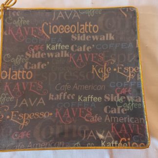 Bandeja cristal forrada en tela 15 x 15