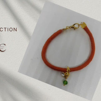 Pulsera forrada con hilo DMC naranja