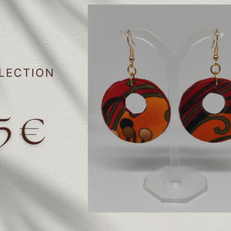 Pendientes de madera y tela